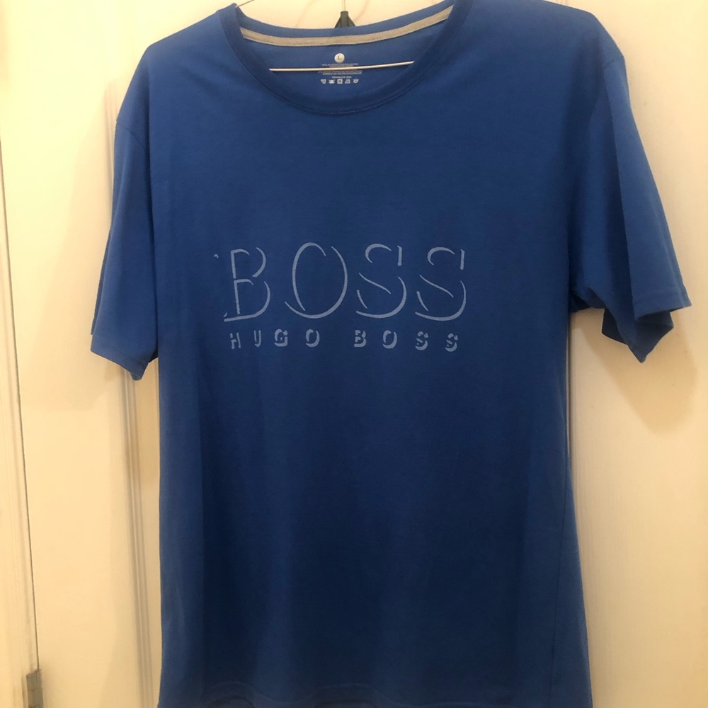 Hugo Boss Blue Short Sleeve Tees Crew Neck